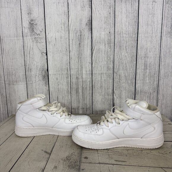 Nike Air Force 1 Mid \'07 Mens Size 12 Shoes Triple White 315123-111 main image 4